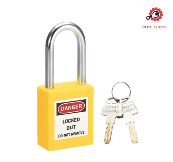 Lockout Safety Padlock 38mm Steel Shackle-Yellow